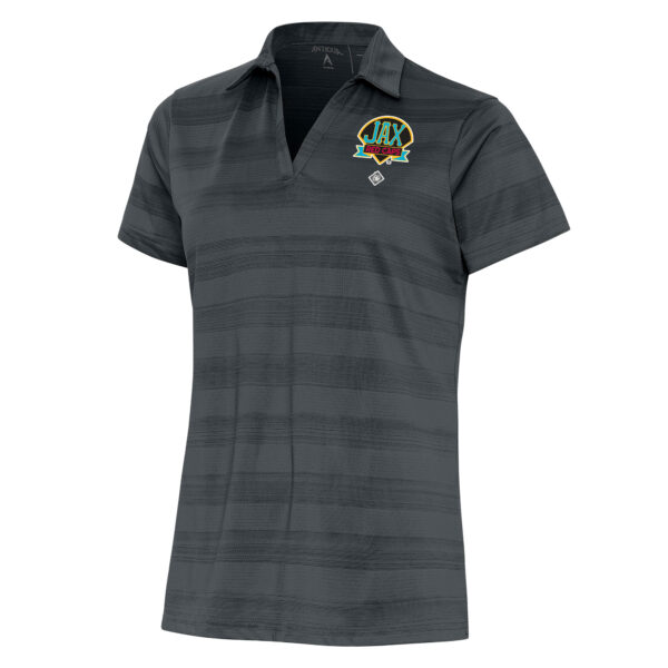 Women's Antigua Heather Charcoal Jacksonville Red Caps Compass Polo