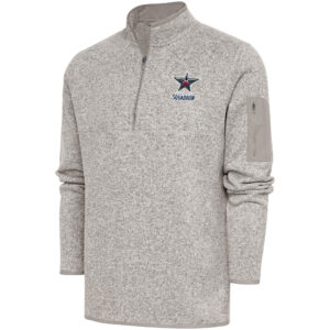 Men's Antigua  Oatmeal Birmingham Squadron Fortune Quarter-Zip Pullover Jacket