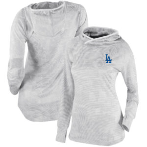 Women's Columbia  White Los Angeles Dodgers Omni-Wick Sunday Ball Pullover Hoodie