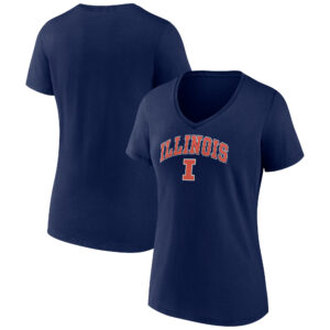 Women's Fanatics Navy Illinois Fighting Illini Evergreen Campus V-Neck T-Shirt