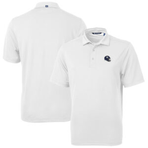 Men's Cutter & Buck  White New York Giants Helmet Virtue Eco Pique Recycled Polo