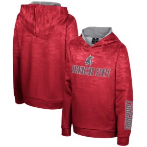 Youth Colosseum Crimson Washington State Cougars High Voltage Pullover Hoodie