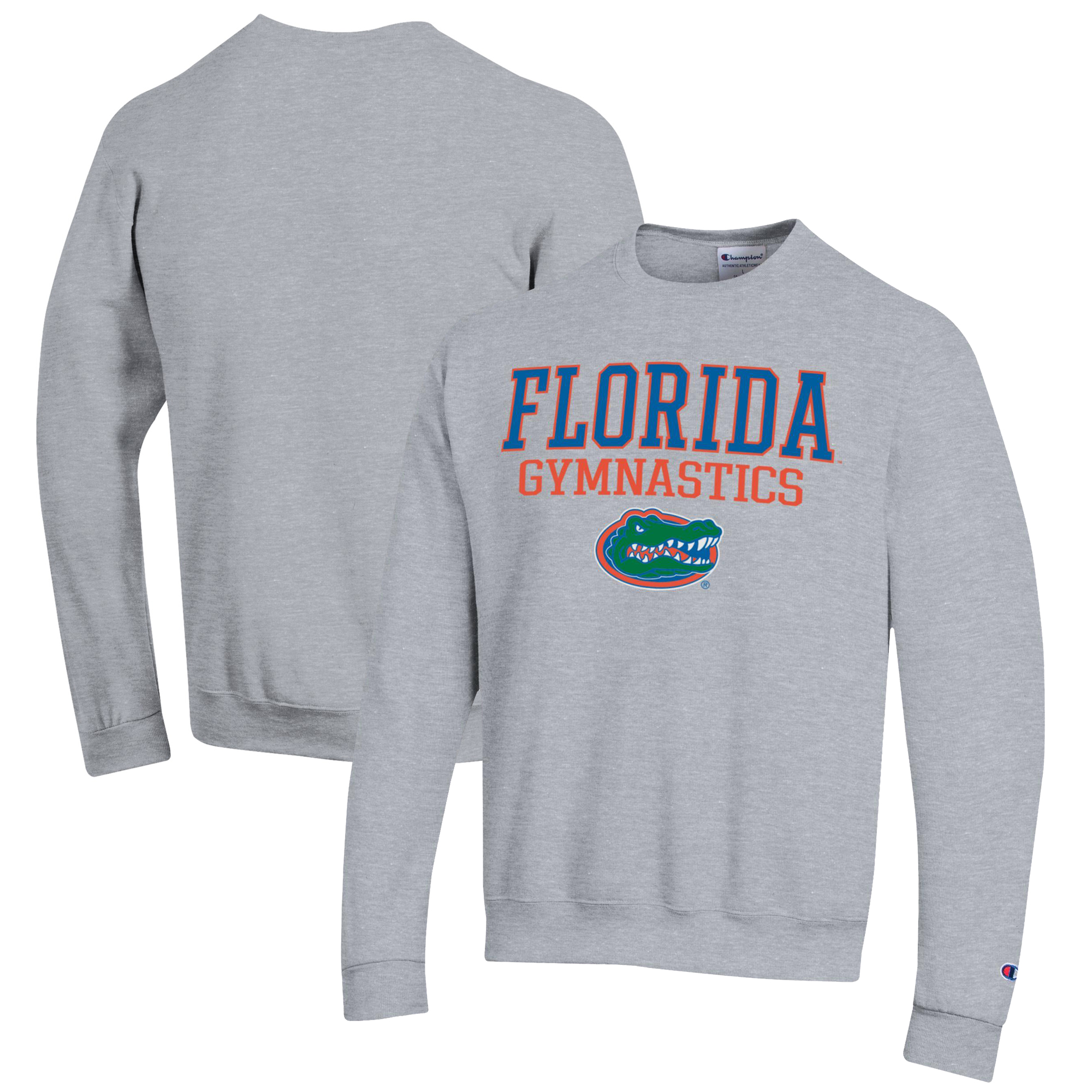 Men's Champion Gray Florida Gators Gymnastics Stack Powerblend Pullover Sweatshirt - Image 5