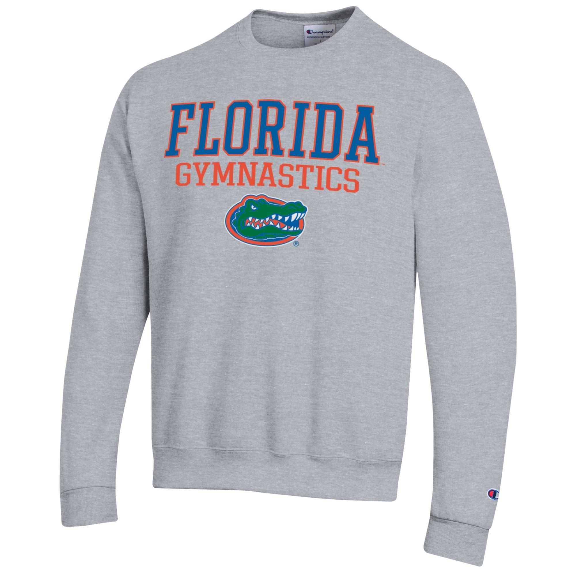 Men's Champion Gray Florida Gators Gymnastics Stack Powerblend Pullover Sweatshirt - Image 6