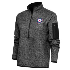 Women's Antigua  Heather Black Fredericksburg Nationals Fortune Half-Zip Pullover Jacket