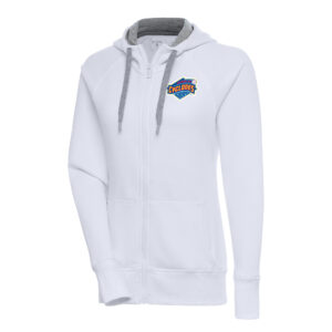 Women's Antigua  White Brooklyn Cyclones Victory Full-Zip Hoodie