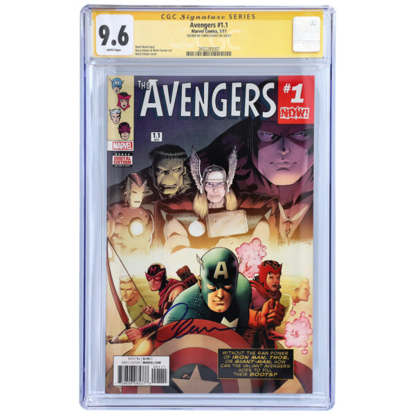 Chris Evans The Avengers Autographed Avengers #1.1 Comic Book - CGC Graded 9.6
