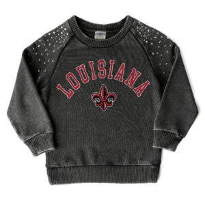 Girls Youth Gameday Couture  Charcoal Louisiana Ragin' Cajuns Don't Blink Studded Long Sleeve T-Shirt