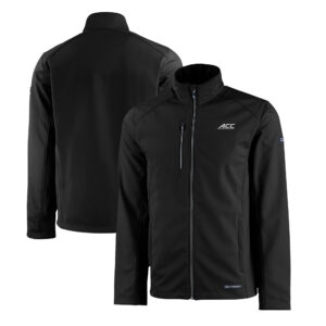 Men's Cutter & Buck  Black ACC Gear Evoke Eco Softshell Recycled Full-Zip Jacket