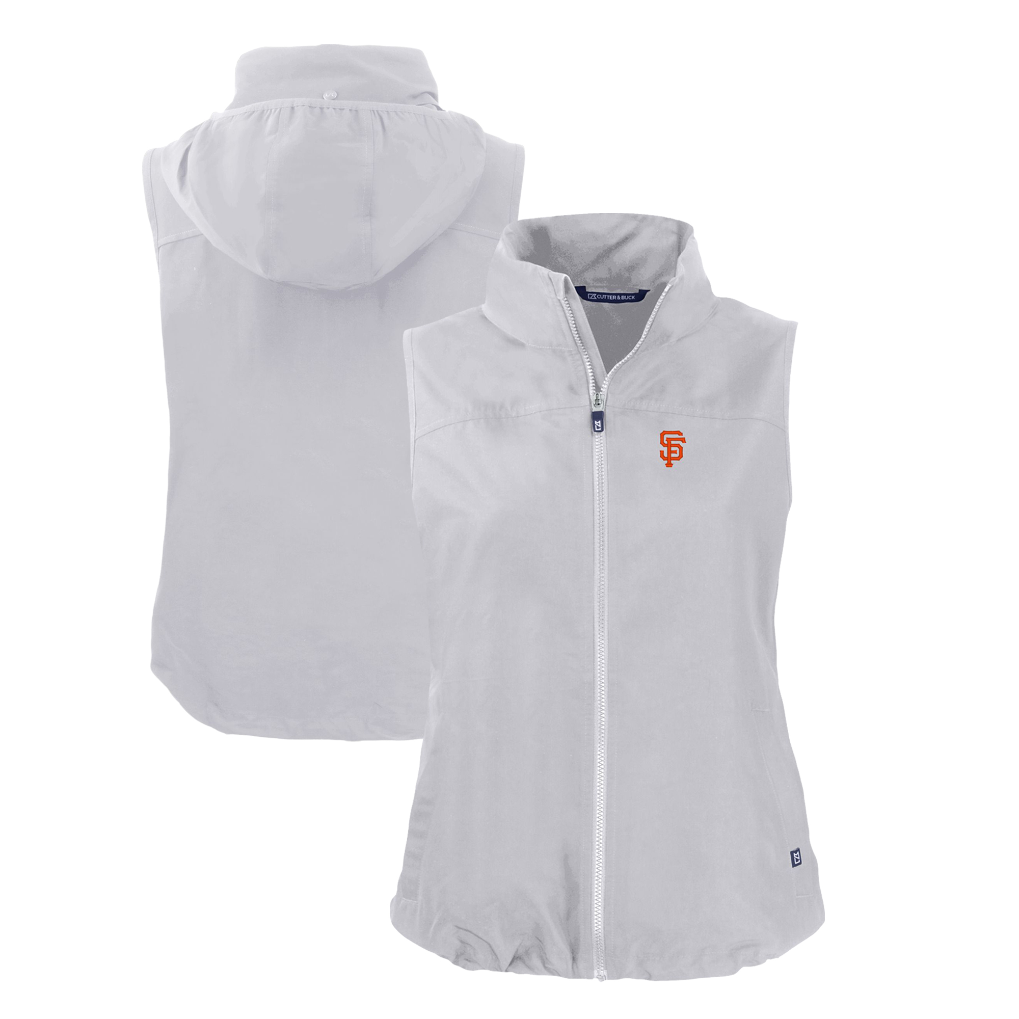 Women's Cutter & Buck Gray San Francisco Giants Charter Eco Recycled Full-Zip Vest - Image 2