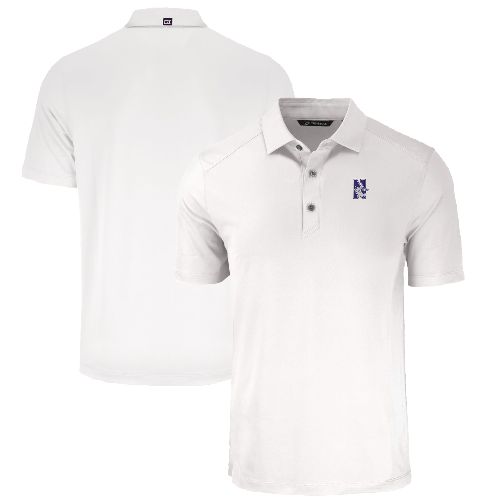 Men's Cutter & Buck White Northwestern Wildcats Forge Eco Stretch Recycled Polo - Image 2