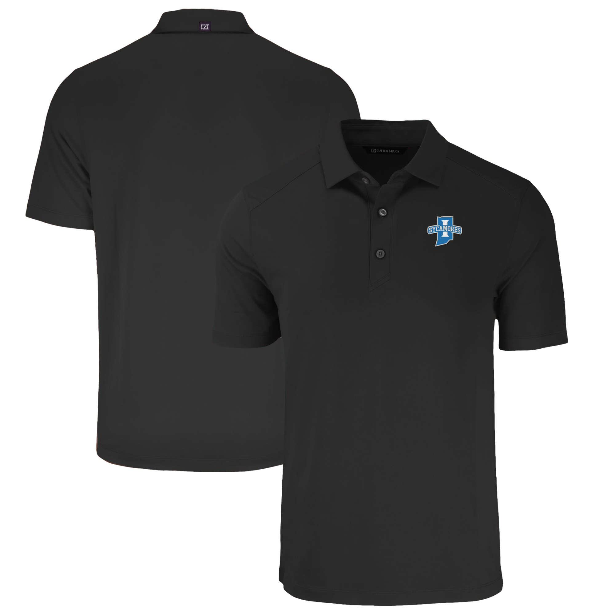 Men's Cutter & Buck Black Indiana State Sycamores Big & Tall Forge Eco Stretch Recycled Polo - Image 7