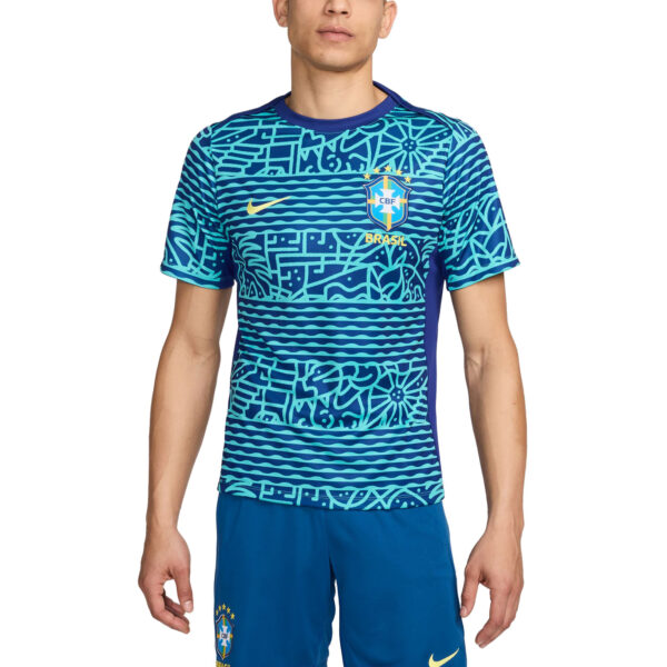 Men's Nike  Blue Brazil National Team 2024 Academy Pro Pre-Match Top - Image 8