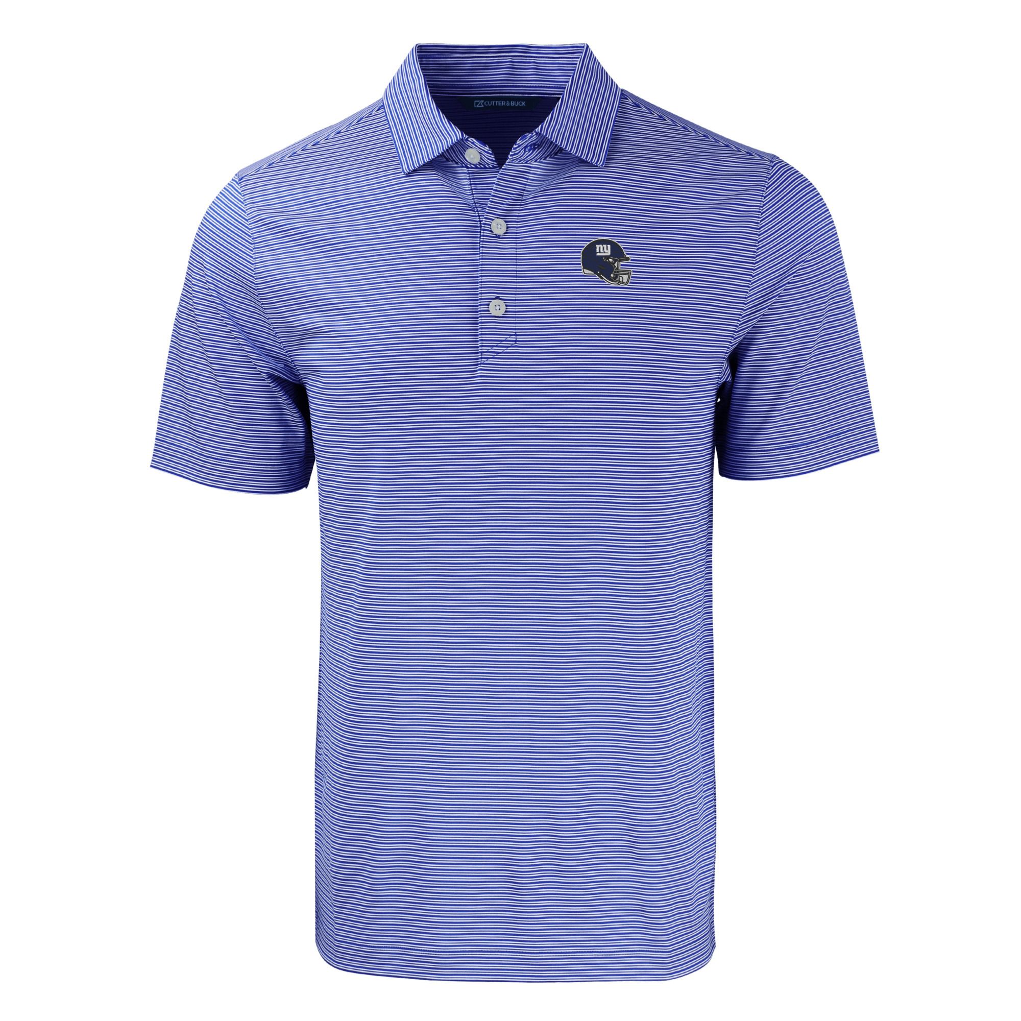 Men's Cutter & Buck Royal/White New York Giants Helmet Big & Tall Forge Eco Double Stripe Stretch Recycled Polo - Image 3