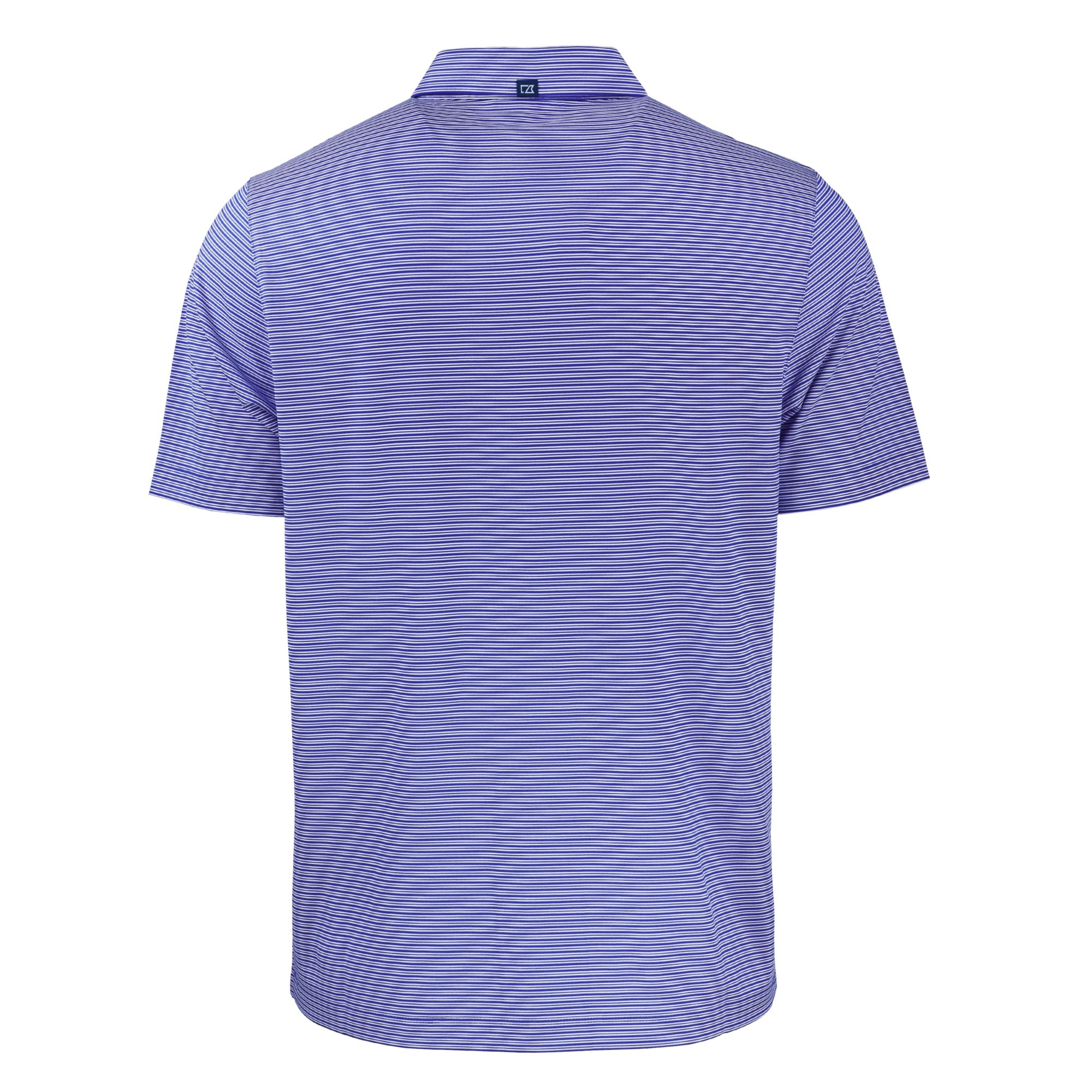 Men's Cutter & Buck Royal/White New York Giants Helmet Big & Tall Forge Eco Double Stripe Stretch Recycled Polo - Image 7
