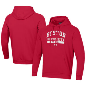 Men's Under Armour Scarlet Boston University TF & XC All Day Fleece Pullover Hoodie