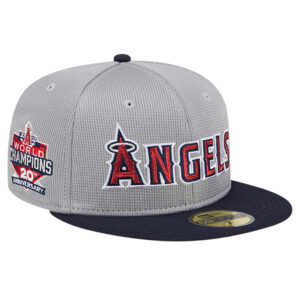 Men's New Era Gray Los Angeles Angels Pivot Mesh 59FIFTY Fitted Hat
