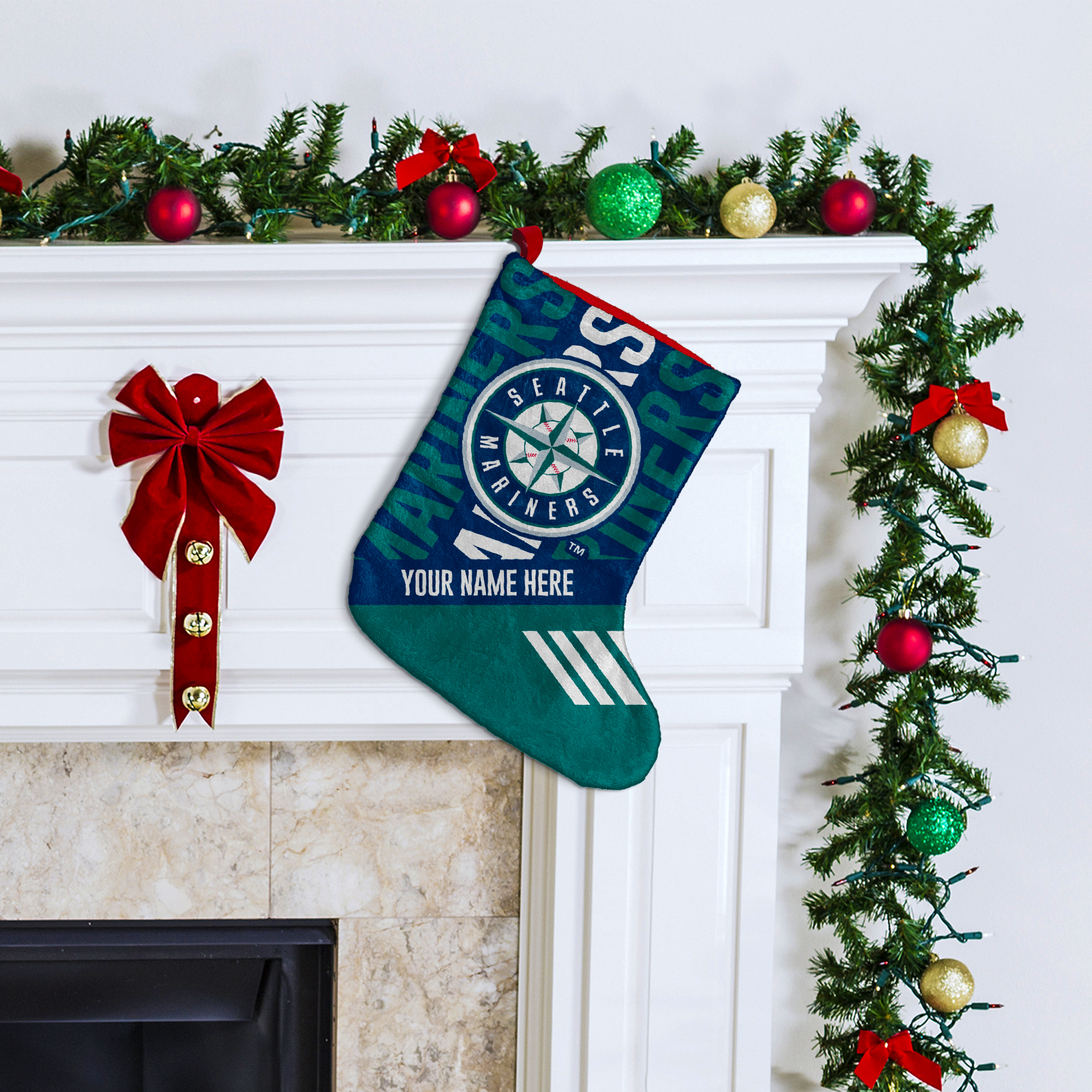 Chad & Jake Seattle Mariners Personalized Holiday Stocking - Image 5