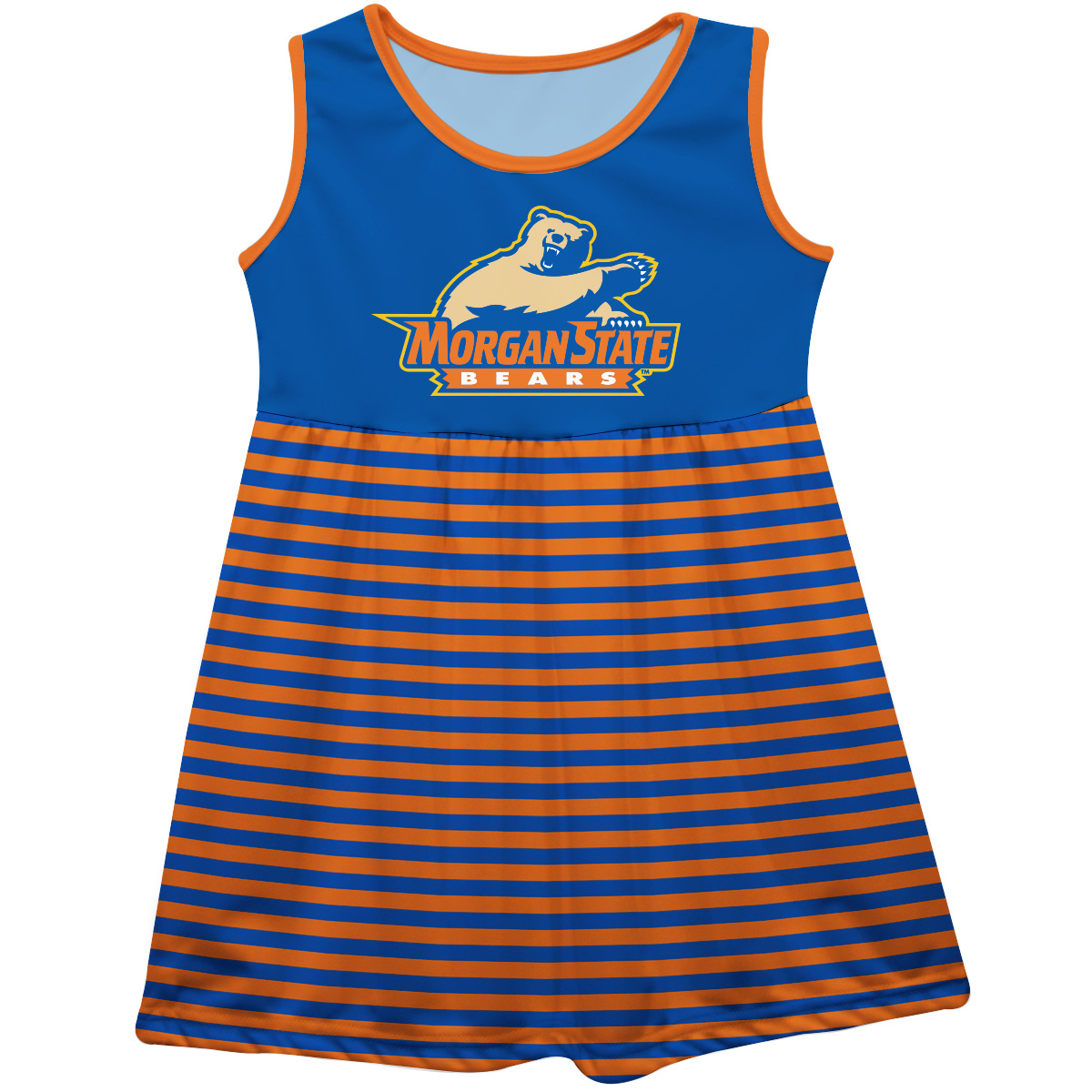 Girls Youth Vive La Fete Royal Morgan State Bears Striped Tank Top Dress