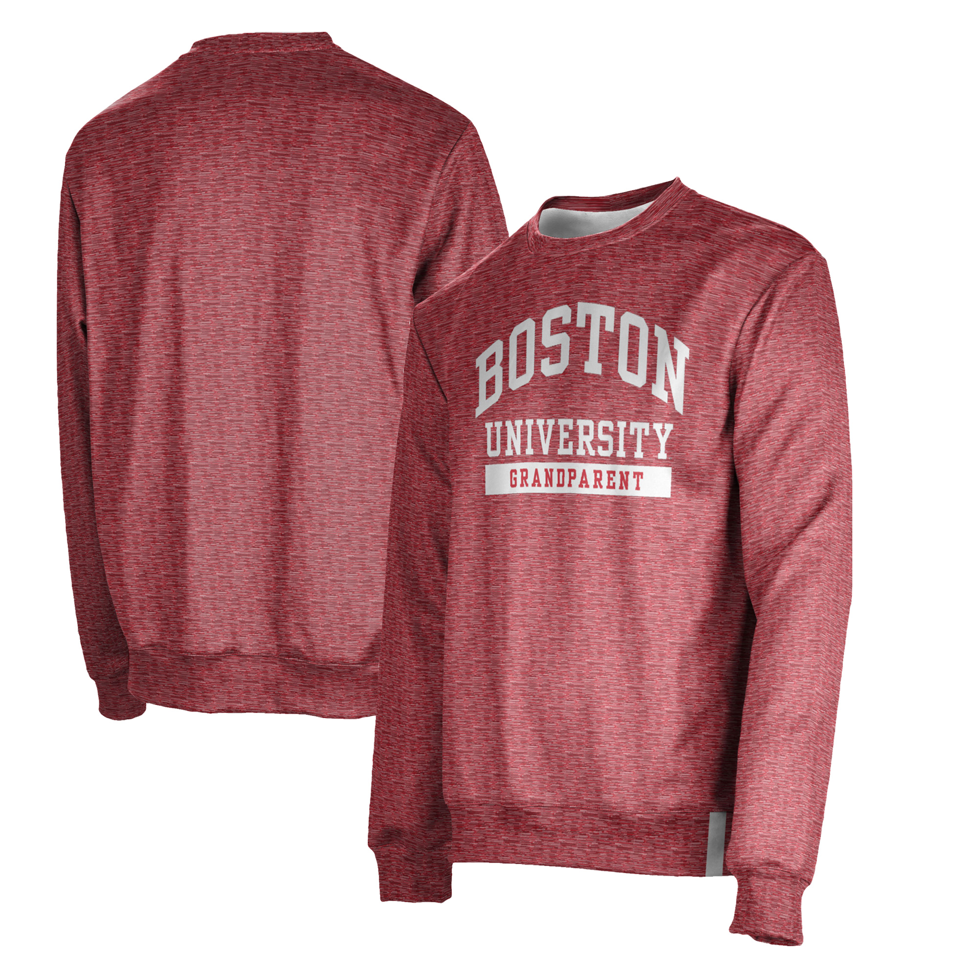 Men's ProSphere Scarlet Boston University Grandparent Name Drop Crewneck Pullover Sweatshirt