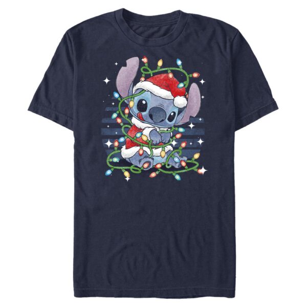 Men's Mad Engine Stitch Navy Lilo and Stitch Lights Graphic T-Shirt