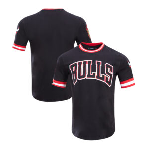 Men's Pro Standard  Black Chicago Bulls Classic Chenille Double Knit T-Shirt