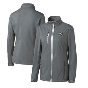 Women's Cutter & Buck  Steel Omaha Storm Chasers Clique Telemark Eco Stretch Softshell Full-Zip Jacket