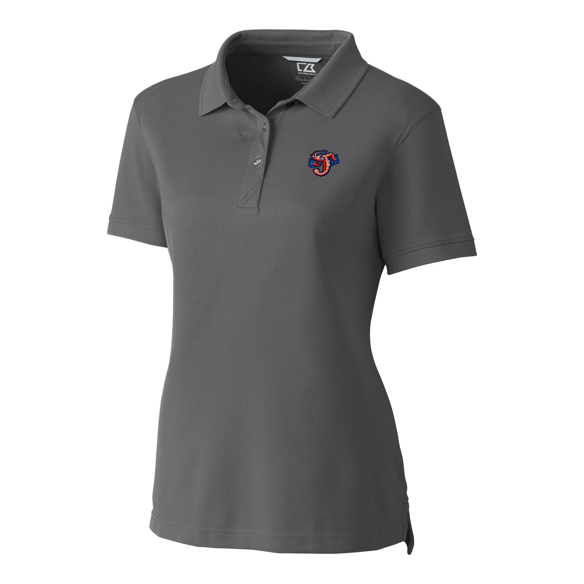 Women's Cutter & Buck Gray Jacksonville Jumbo Shrimp Advantage Tri-Blend Pique Polo - Image 6
