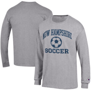 Men's Champion Heather Gray New Hampshire Wildcats Soccer Icon Long Sleeve T-Shirt