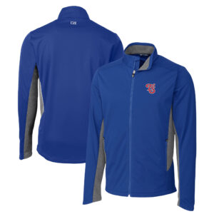 Men's Cutter & Buck Blue Tennessee Smokies Navigate Softshell Full-Zip Jacket