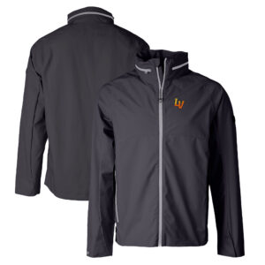 Men's Cutter & Buck Gray Las Vegas Aviators Vapor Water Repellent Stretch Full-Zip Rain Jacket