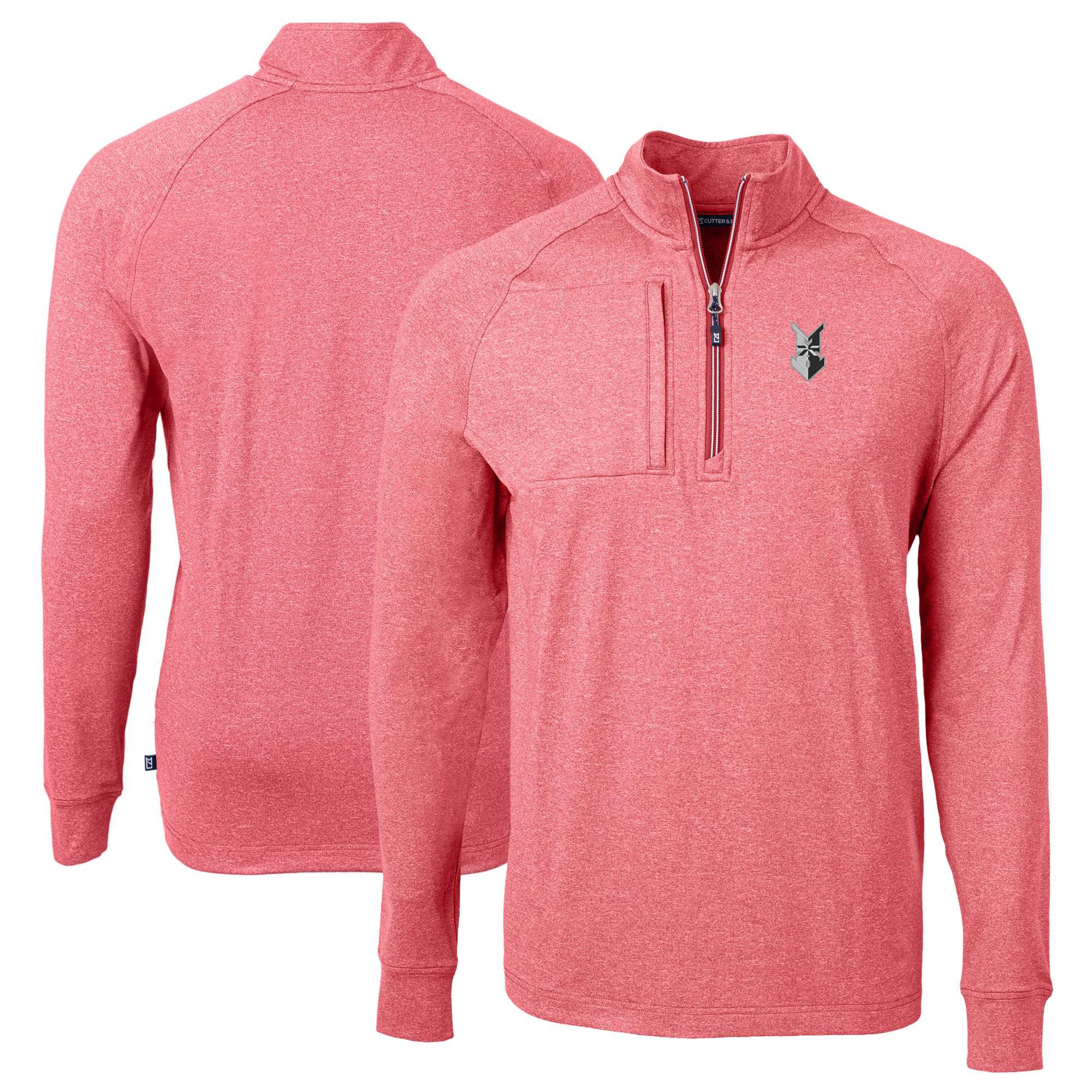 Men's Cutter & Buck Heather Red Indianapolis Indians Adapt Eco Knit Heather Big & Tall Quarter-Zip Pullover Top - Image 2
