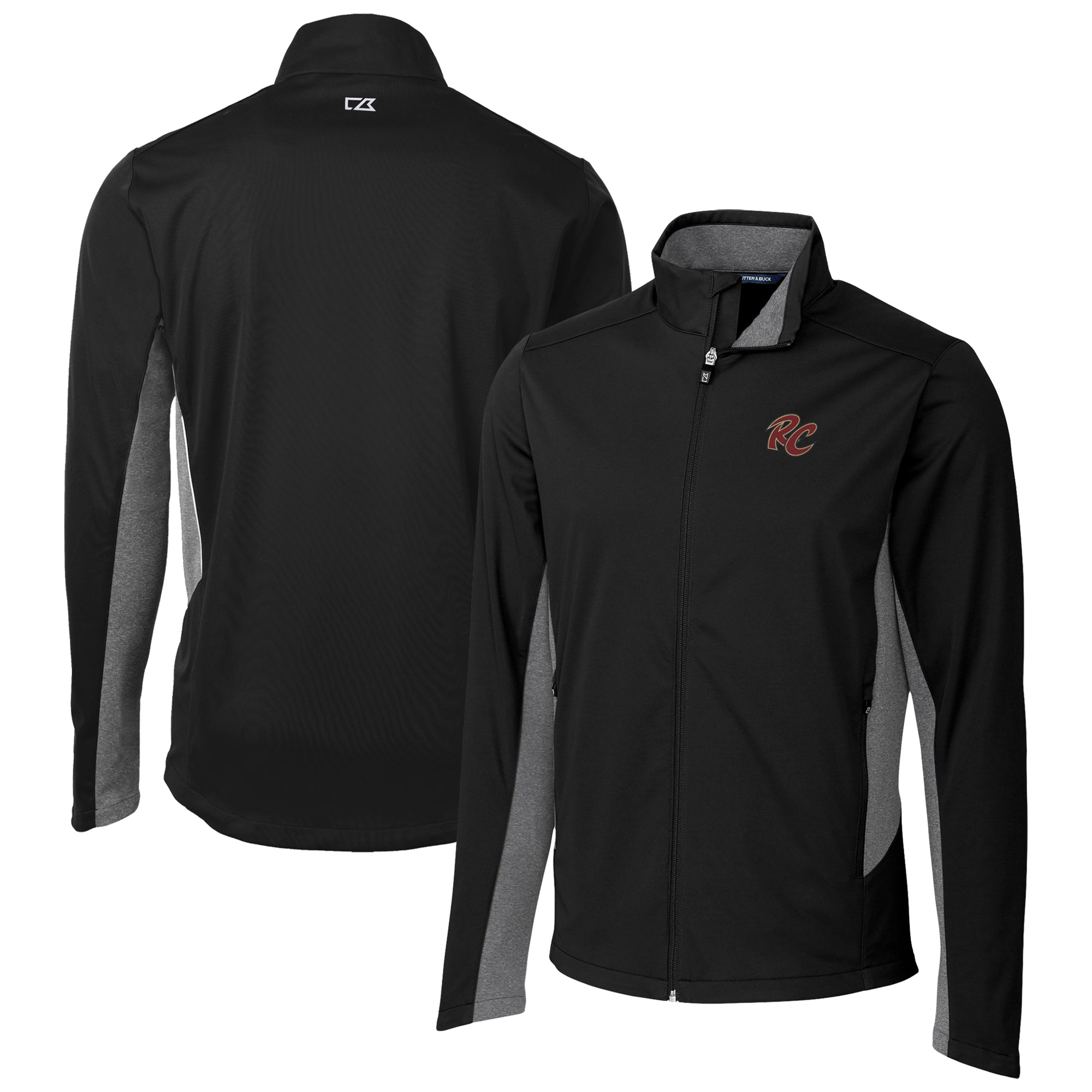 Men's Cutter & Buck Black Sacramento River Cats Big & Tall Navigate Softshell Full-Zip Jacket