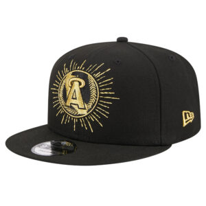 Men's New Era Black California Angels Metallic Logo 9FIFTY Snapback Hat