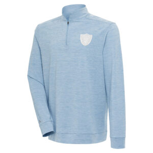 Men's Antigua Light Blue Las Vegas Raiders Bright Quarter-Zip Pullover Top