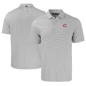 Men's Cutter & Buck Gray/White Cincinnati Reds City Connect Forge Eco Double Stripe Stretch Recycled Polo