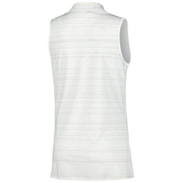 Women's adidas White THE PLAYERS Ultimate365 Stripe Sleeveless Quarter-Zip Polo - Image 8