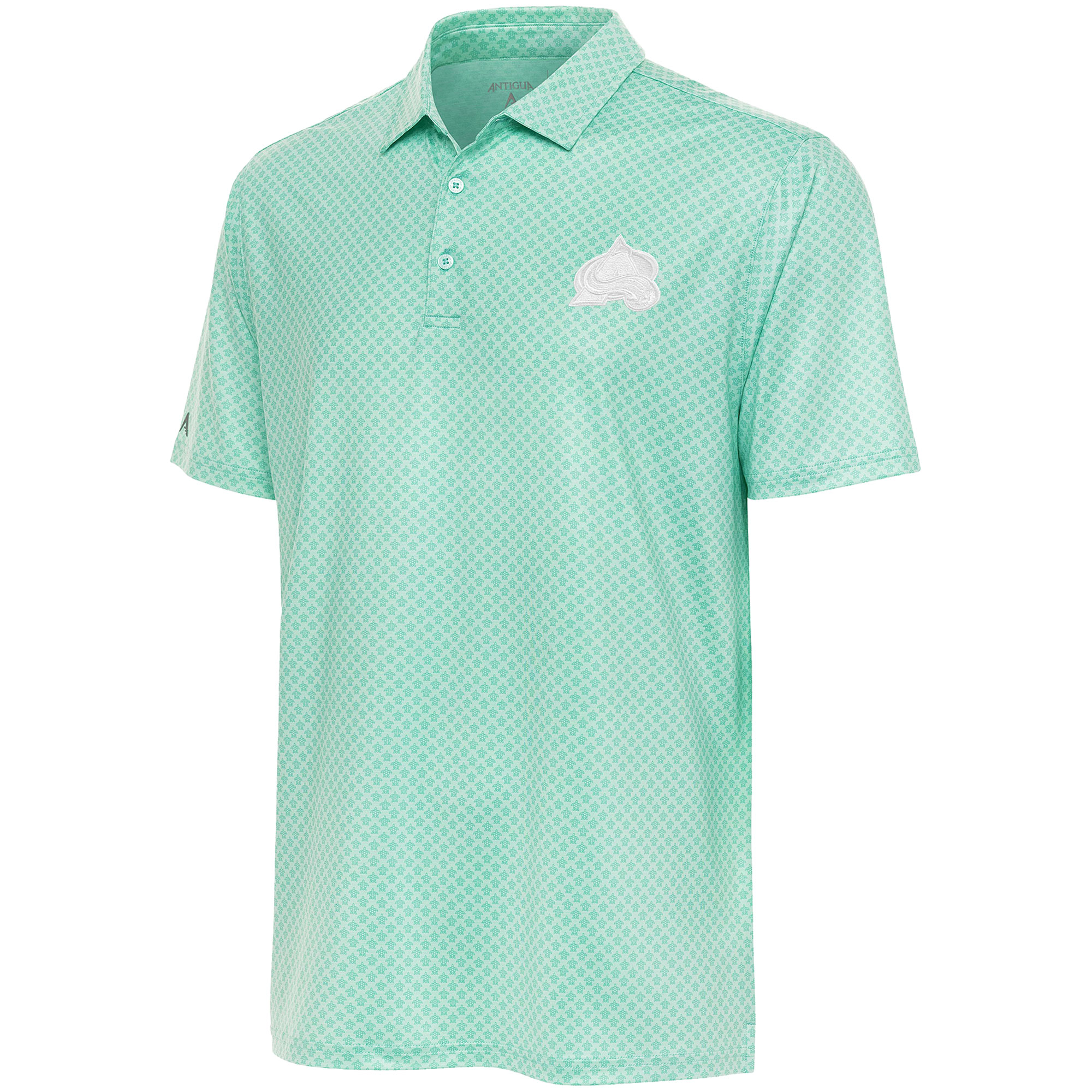 Men's Antigua Teal Colorado Avalanche White Logo Dawdle Polo