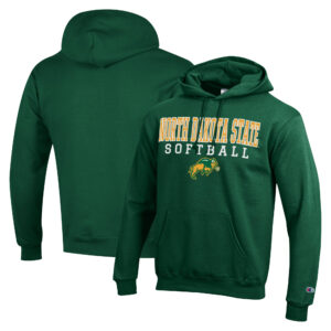 Men's Champion  Green NDSU Bison Stack Logo Softball Powerblend Pullover Hoodie