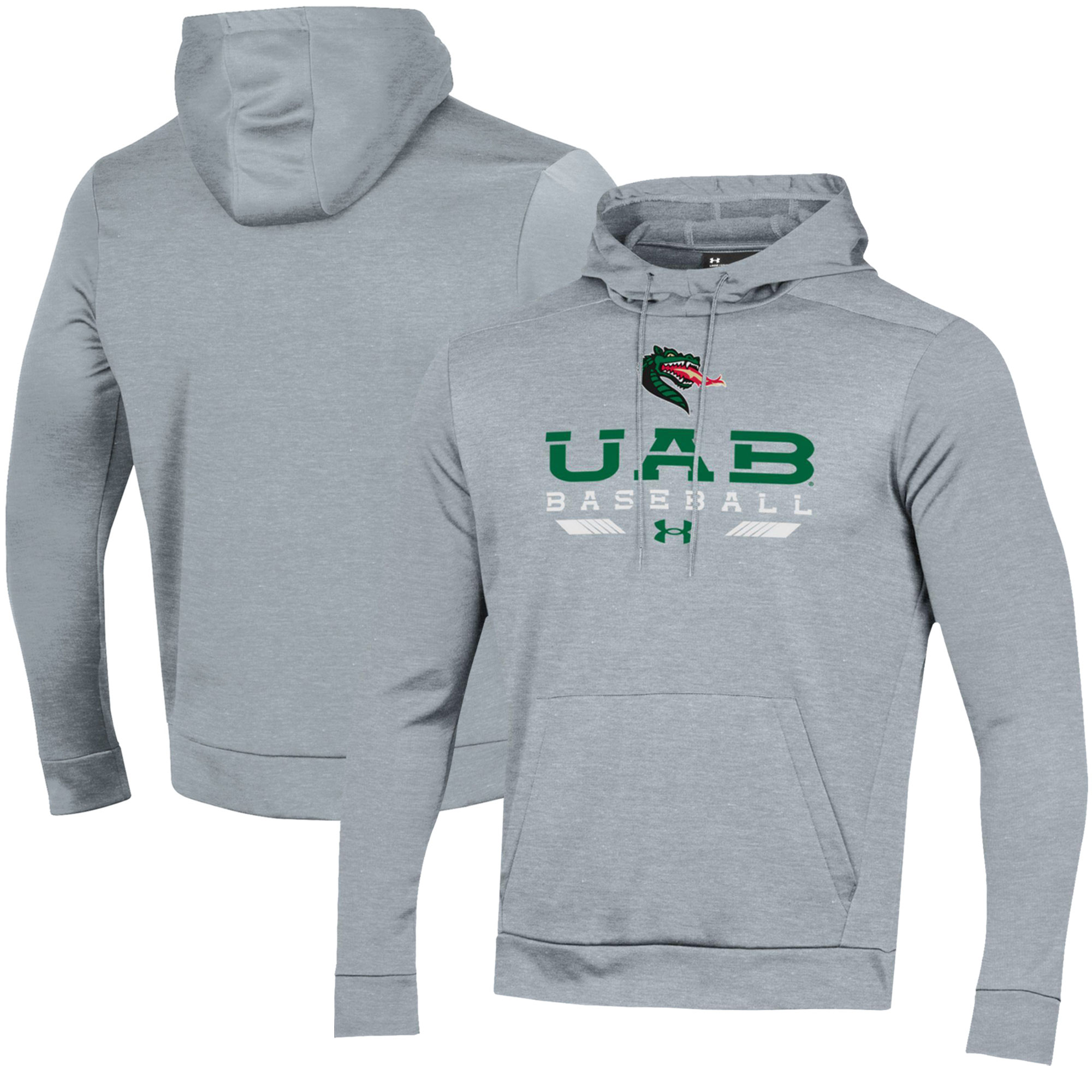 Men's Under Armour Gray UAB Blazers Baseball Pullover Hoodie - Image 8