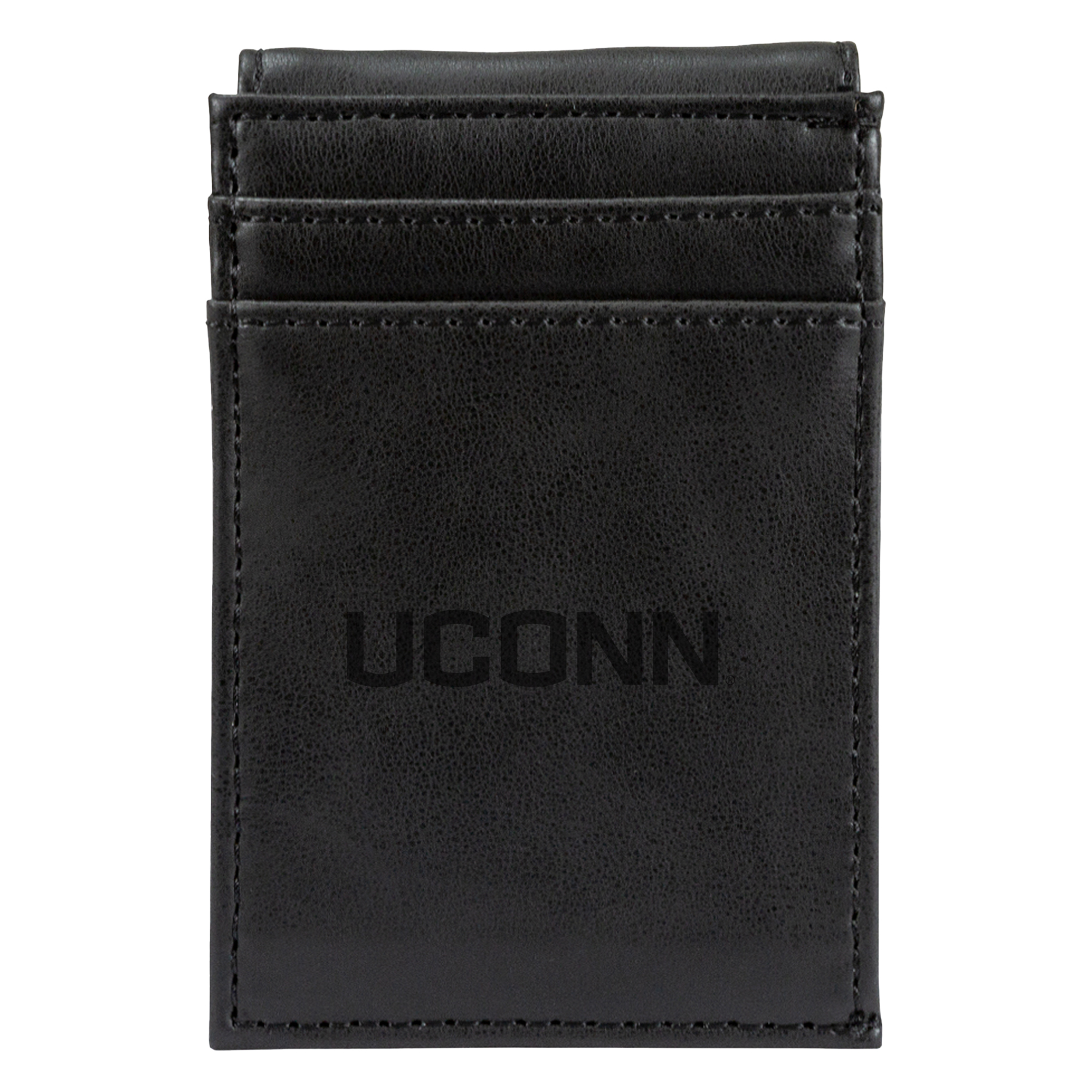Black UConn Huskies Front Pocket Wallet