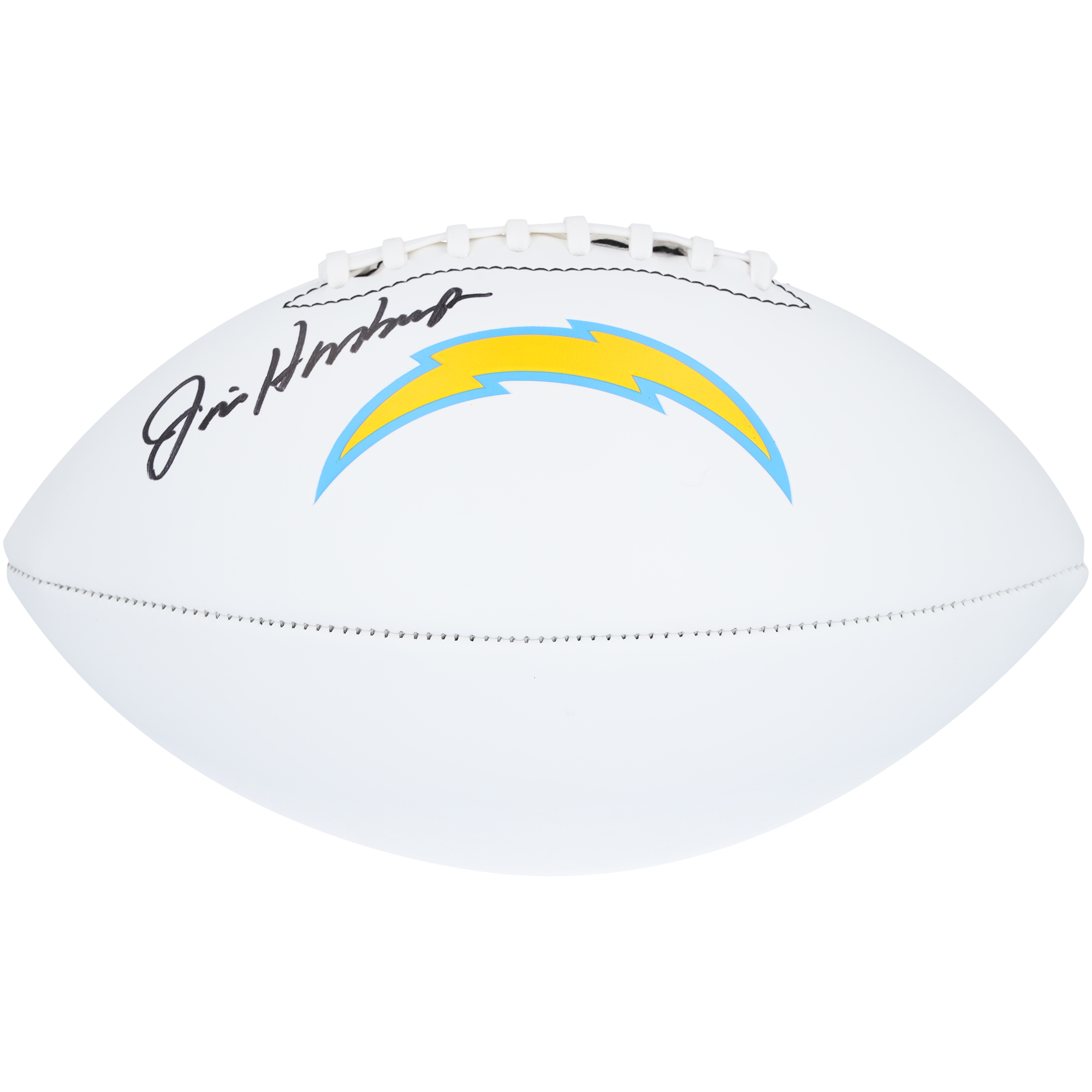Jim Harbaugh Los Angeles Chargers Autographed Franklin White Panel Football - Image 6