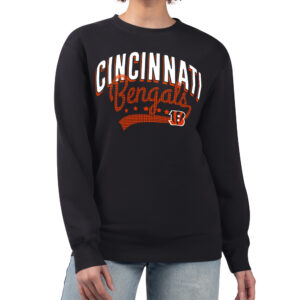 Women's G-III 4Her by Carl Banks  Black Cincinnati Bengals Filigree Logo Graphic Fleece Pullover Sweatshirt