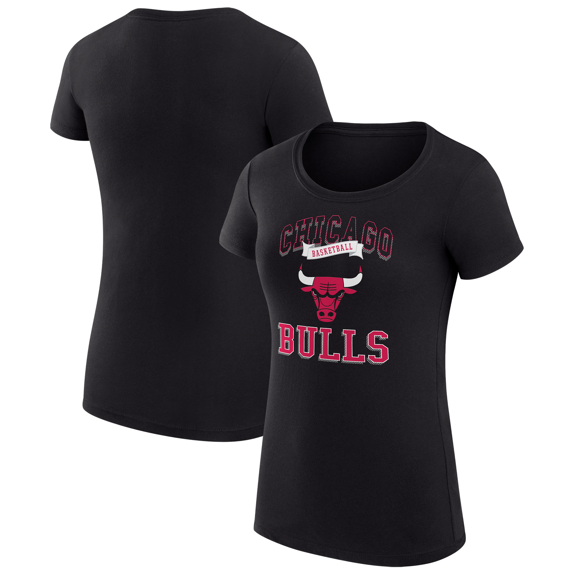 Women's G-III 4Her by Carl Banks Black Chicago Bulls Team Logo Fitted T-Shirt - Image 5
