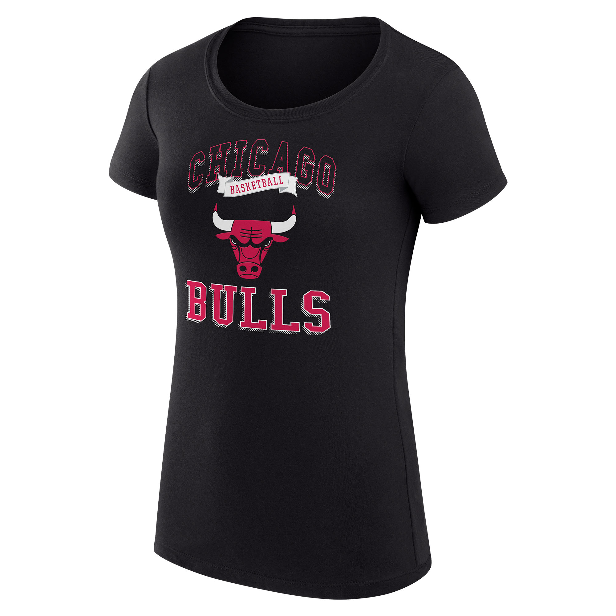 Women's G-III 4Her by Carl Banks Black Chicago Bulls Team Logo Fitted T-Shirt - Image 6