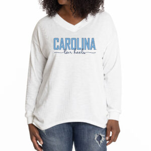 Women's White North Carolina Tar Heels Bailey V-Neck Tri-Blend Tunic