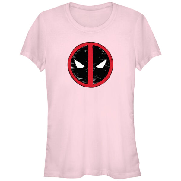 Women's Mad Engine Light Pink Deadpool Sketch Logo Graphic T-Shirt