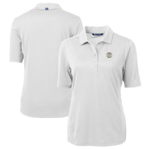 Women's Cutter & Buck White Milwaukee Brewers Cooperstown Collection DryTec Virtue Eco Pique Recycled Polo