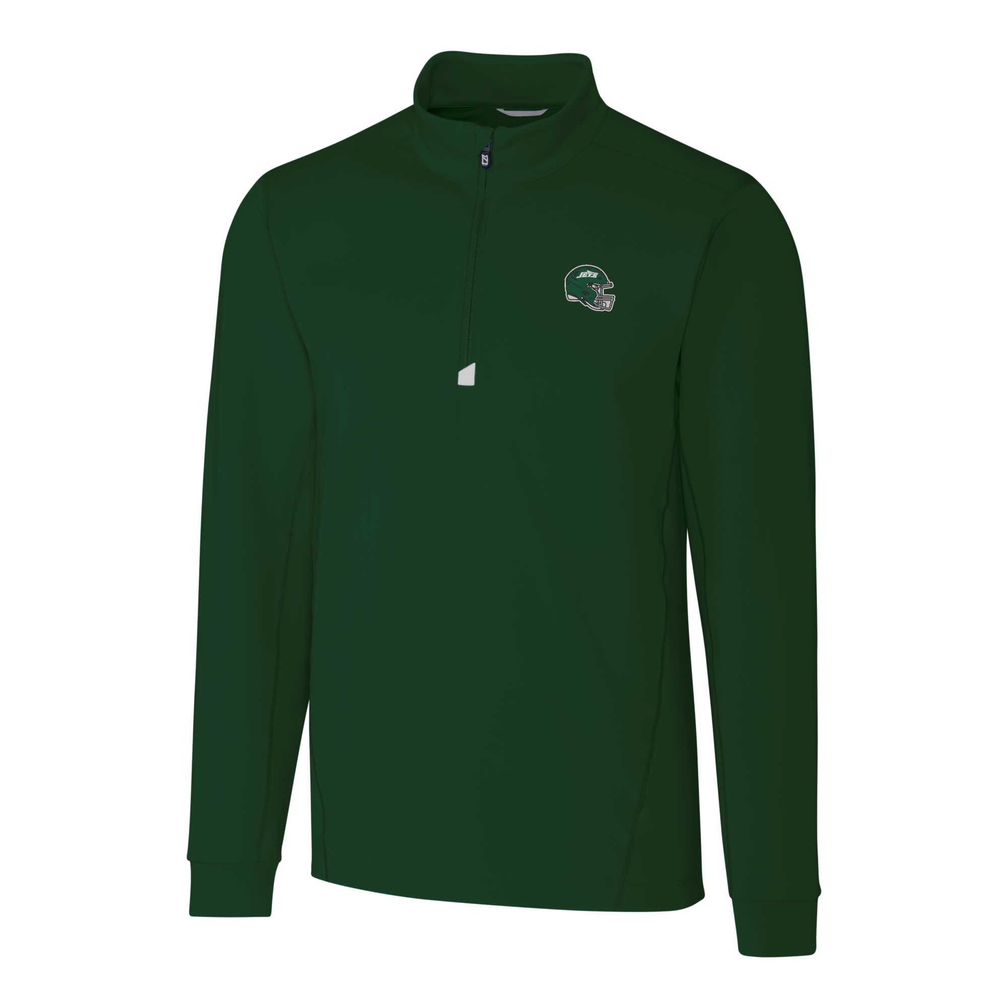 Men's Cutter & Buck Hunter Green New York Jets Helmet Traverse Stretch Quarter-Zip Top - Image 3