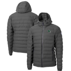 Men's Cutter & Buck Gray New York Jets Helmet Mission Ridge Repreve Eco Insulated Puffer Full-Zip Hoodie Jacket